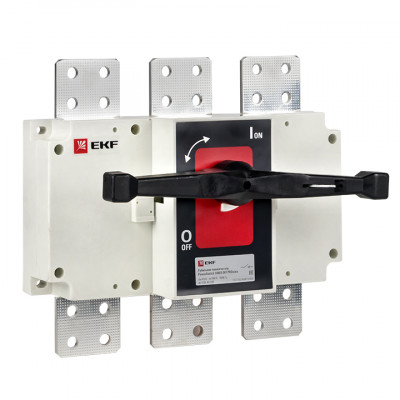 Фотография Рубильник-выключатель 1600A 3P c рукояткой управления для прямой установки PowerSwitch EKF PROxima, артикул psds-1600-3