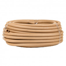 Труба гофрированная ПВХ с протяжкой d16 мм (25 м) светлое дерево EKF-Plast