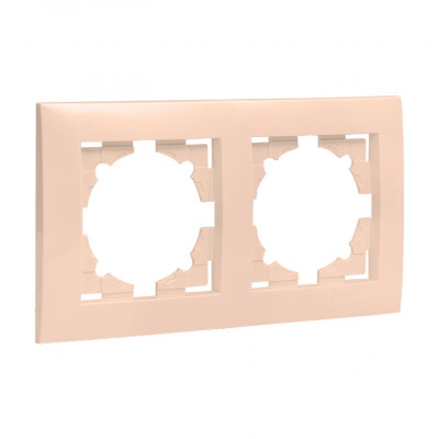 Фотография Валенсия рамка 2-местная кремовая EKF PROxima, артикул EWM-G-302-20