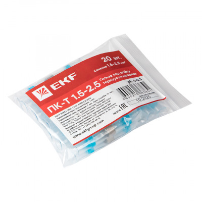Фотография Гильза термоусаживаемая ПК-Т 1.5-2.5 под пайку (20шт.) EKF, артикул pk-t-2.5