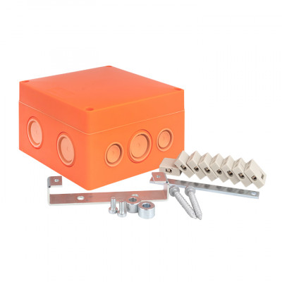 Фотография Коробка распаячная огнестойкая (126х126х74) 8 кк/0,5-4мм²/12 мв IP66 EKF PROxima, артикул plc-kmrf-126-804