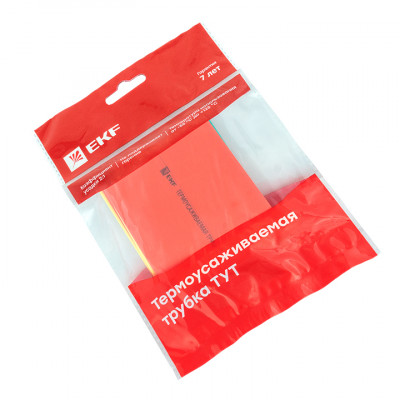 Фотография Термоусаживаемая трубка ТУТ нг 40/20 набор:7 цветов по 3шт. 100мм. EKF PROxima, артикул tut-n-40