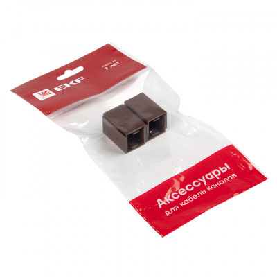 Фотография Соединитель (16х16) (4 шт) темное дерево EKF-Plast, артикул cond-16-16x4