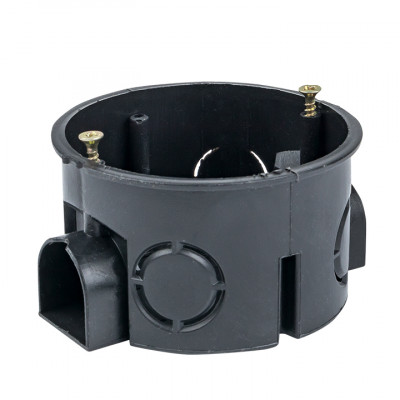 Фотография Коробка установочная приборная КМТ-010-044 со стыковочными узлами и саморезами для твердых стен (71х42) розничный стикер EKF PROxima, артикул plc-kmt-010-044-r