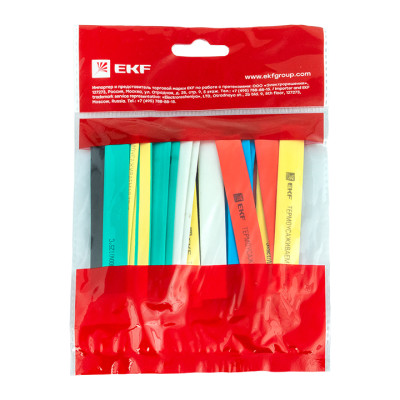 Фотография Термоусаживаемая трубка ТУТ нг 12/6 набор:7 цветов по 3шт. 100мм. EKF PROxima, артикул tut-n-12