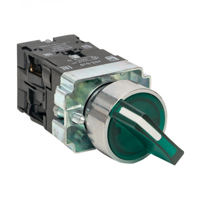 Фотография Переключатель BD21 2P c зеленой подстветкой 24В NO EKF PROxima, артикул xb2-bk21-g-24