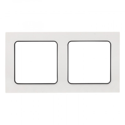 Фотография Стокгольм Рамка 2-местная белая с линией цвета черный EKF PROxima, артикул EXM-G-305-10