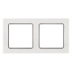 Фотография Стокгольм Рамка 2-местная белая с линией цвета черный EKF PROxima, артикул EXM-G-305-10