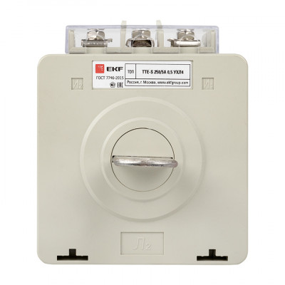 Фотография Трансформатор тока ТТЕ-A-250/5А с клеммой напряжения класс точности 0,5 EKF PROxima, артикул tte-S-250