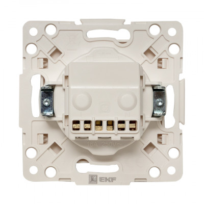 Фотография Стокгольм Механизм Розетки 1-местной с/з 16А в/к белый с защ. штор. EKF PROxima, артикул EYR16-028-20