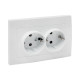 Фотография Валенсия розетка 2-местная с/з 16А белая с защ. штор. EKF PROxima, артикул EWR16-128-10