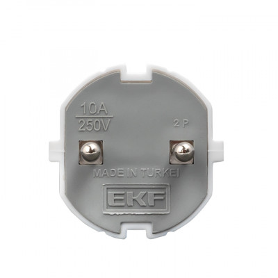 Фотография Вилка прямая без заземления белая 10А 250 В EKF Proxima, артикул AVP10-10-r