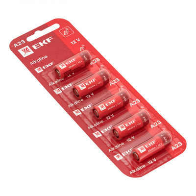 Фотография Алкалиновая батарейка типа А23 для сигнализаций блистер 5шт. EKF, артикул A23-BL5