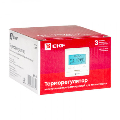 Фотография Термостат для теплых полов электронный 16 A 230В с датчиком пола  EKF Proxima, артикул ett-1