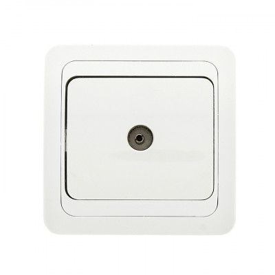 Фотография Розетка TV 1-мест. бел. 75Ом 5-862МГц Лондон EKF PROxima, артикул EEA00-027-10