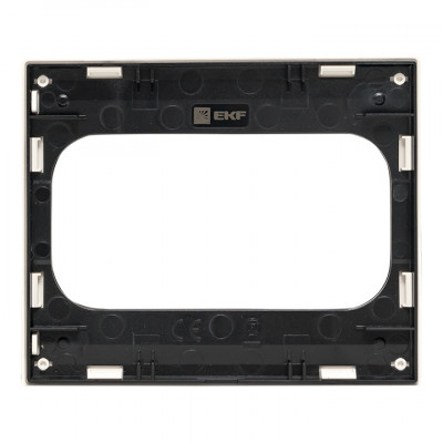 Фотография Стокгольм Рамка для розетки 2-местная белая с  линией цвета черный  EKF PROxima, артикул EYM-G-303-20