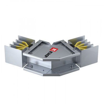 Фотография Угловая горизонтальная секция c нестандартным углом 3200 А IP55 AL 3L+N+PE(КОРПУС), артикул HPA32EH45A