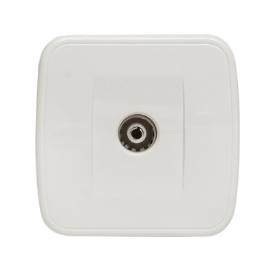 Фотография Минск Розетка TV 1-местная ОП 75Ом  5-862МГц белая  EKF Basic, артикул EGA00-027-10