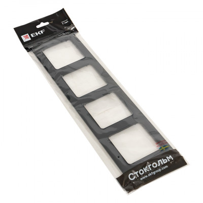 Фотография Стокгольм Рамка 4-местная черная EKF PROxima, артикул EAM-G-303-30