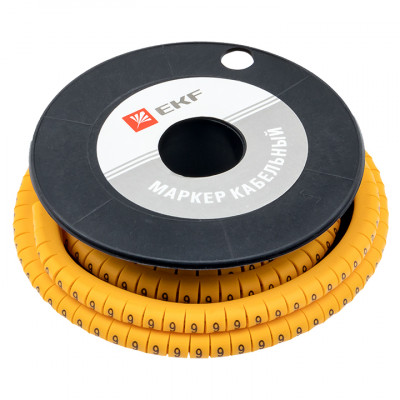 Фотография Маркер кабельный 6,0 мм2 9 (350 шт.) (ЕС-3) EKF PROxima, артикул plc-KM-6-9