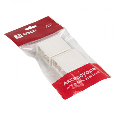 Фотография Соединитель (40х16) (4 шт) белый EKF-Plast, артикул conw-40-16x4