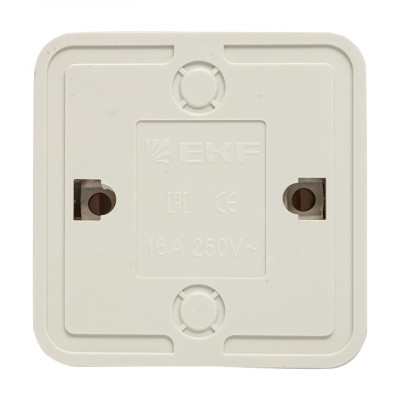 Фотография Рим Розетка 1-местная 10А без заземления керам. белая EKF, артикул ENR10-022-10C