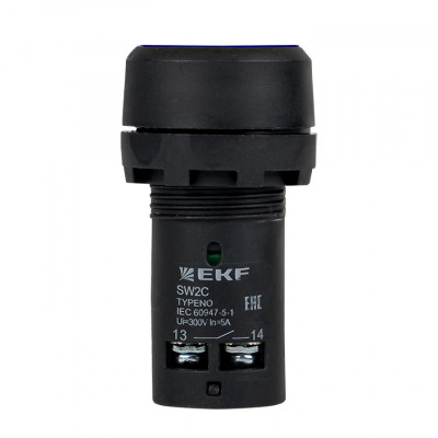 Фотография Кнопка SW2C-11 возвратная синяя NO+NC EKF PROxima, артикул sw2c-11s-b