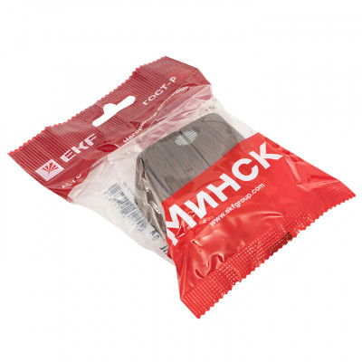 Фотография Выключатель 2-клавишный ОП Минск 10А с индикатором тёмное дерево EKF, артикул EGV10-123-40