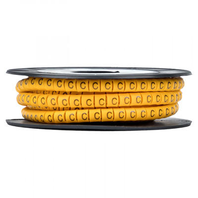 Фотография Маркер кабельный 4,0 мм2 C (500 шт.) (ЕС-2) EKF PROxima, артикул plc-KM-4-C