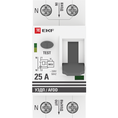 Фотография Устройство защиты от дугового пробоя (УЗДП) 2P 25А EKF PROxima, артикул afdd-2-25-pro