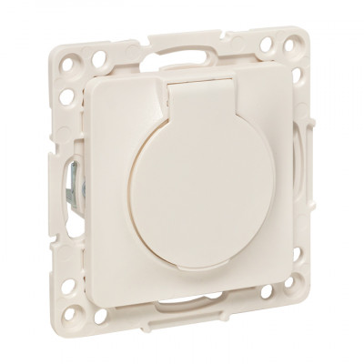 Фотография Стокгольм Механизм Розетки 1-местной с/з 16А белый с крышкой и защ. штор. IP44 EKF PROxima, артикул EYR16-028-10-44