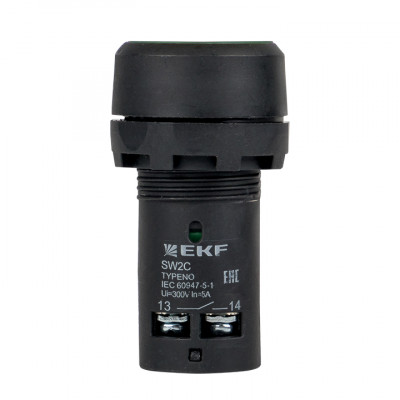 Фотография Кнопка SW2C-11 возвратная зеленая NO+NC EKF PROxima, артикул sw2c-11s-g