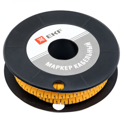 Фотография Маркер кабельный 6,0 мм2 1 (350 шт.) (ЕС-3) EKF PROxima, артикул plc-KM-6-1