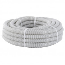 Труба гофрированная ПВХ с протяжкой d25 мм (10 м) серая EKF-Plast