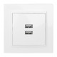 Фотография Минск Розетка USB 2-местная СП 2,1А  белая  EKF, артикул ERR-2USB-100