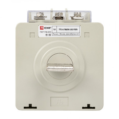 Фотография Трансформатор тока ТТЕ-A-750/5А с клеммой напряжения класс точности 0,5S EKF PROxima, артикул tte-S-750-0.5S