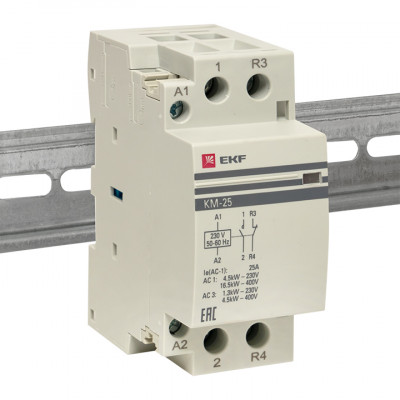 Фотография Контактор модульный КМ 25А NО+NC (2 мод.) EKF PROxima, артикул km-2-25-11