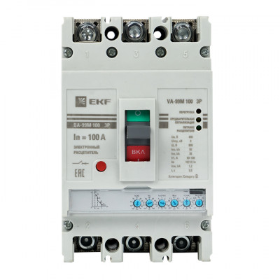 Фотография Выключатель автоматический ВА-99М  100/100А 3P 50кА с электронным расцепителем EKF PROxima, артикул mccb99-100-100me
