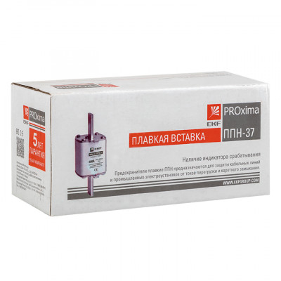 Фотография Плавкая вставка ППН-37 400/100А габарит 2 EKF PROxima, артикул fus-37/400/100