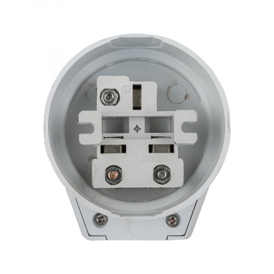 Фотография Разъем РШ-ВШ 32А 250В 2P+PE (ОУ) пластиковый бел. EKF PROxima, артикул AS-250-O-01