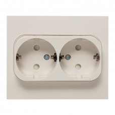 Стокгольм Розетка 2-местная с/з 16А белая с защ. штор. EKF PROxima