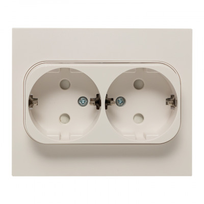 Фотография Стокгольм Розетка 2-местная с/з 16А белая с защ. штор. EKF PROxima, артикул EXR16-128-10