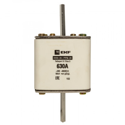 Фотография Плавкая вставка ППН-39 630/630А габарит 3 EKF PROxima, артикул fus-39/630