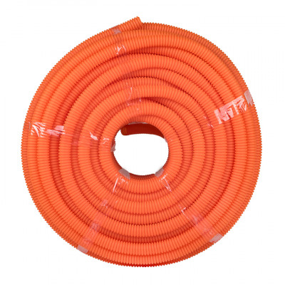 Фотография Труба гофрированная ПНД с протяжкой d25 мм (75 м) оранжевая EKF-Plast, артикул tpnd-25-o