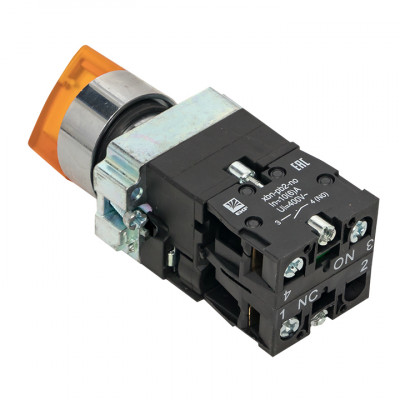 Фотография Переключатель BD33 3P c желтой подстветкой 24В NO EKF PROxima, артикул xb2-bk33-y-24