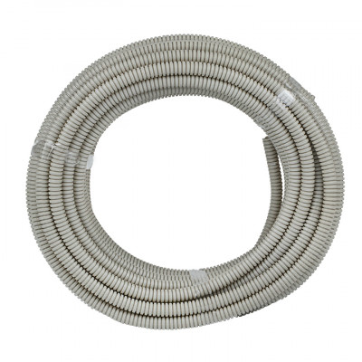 Фотография Труба гофрированная ПВХ с протяжкой d16 мм (25 м) серая EKF-Plast, артикул tg-z-16-25n