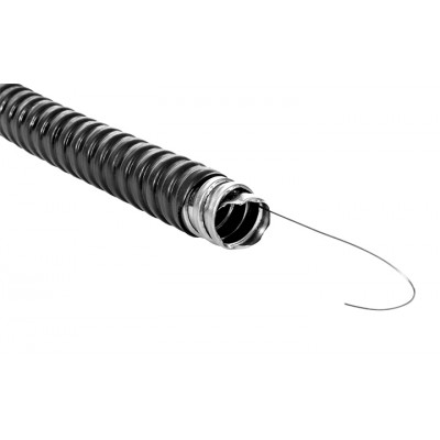 Фотография Металлорукав нг ПВХ РЗ-ЦП - 15 с протяжкой (50 м) EKF PROxima, артикул mrzp-15-50