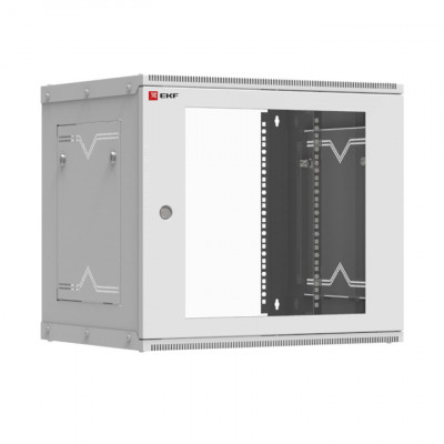 Фотография Шкаф телекоммуникационный настенный разборный 9U (600х450) дверь стекло, Astra серия EKF PROxima, артикул ITB9G450D