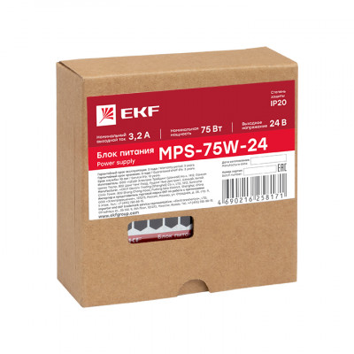 Фотография Блок питания 24В MPS-75W-24 EKF Proxima, артикул mps-75w-24