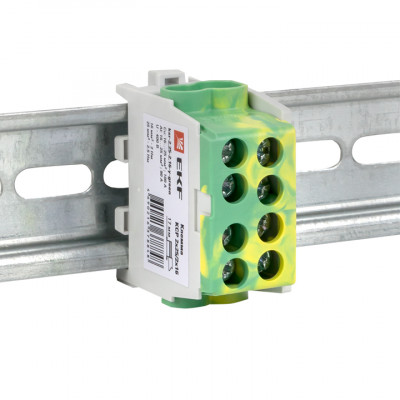 Фотография Клемма распределительная КСР с двойным винтом 2x25/2x16 желто-зеленая EKF PROxima, артикул ksr-2.25-2.16-y-green